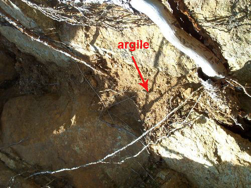 Argile dans les fissures