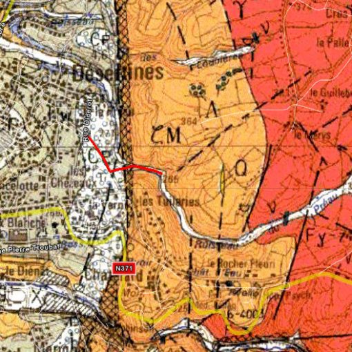 Carte géol Désertines