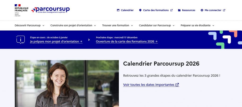 Capture d'écran du site public parcoursup.gouv.fr